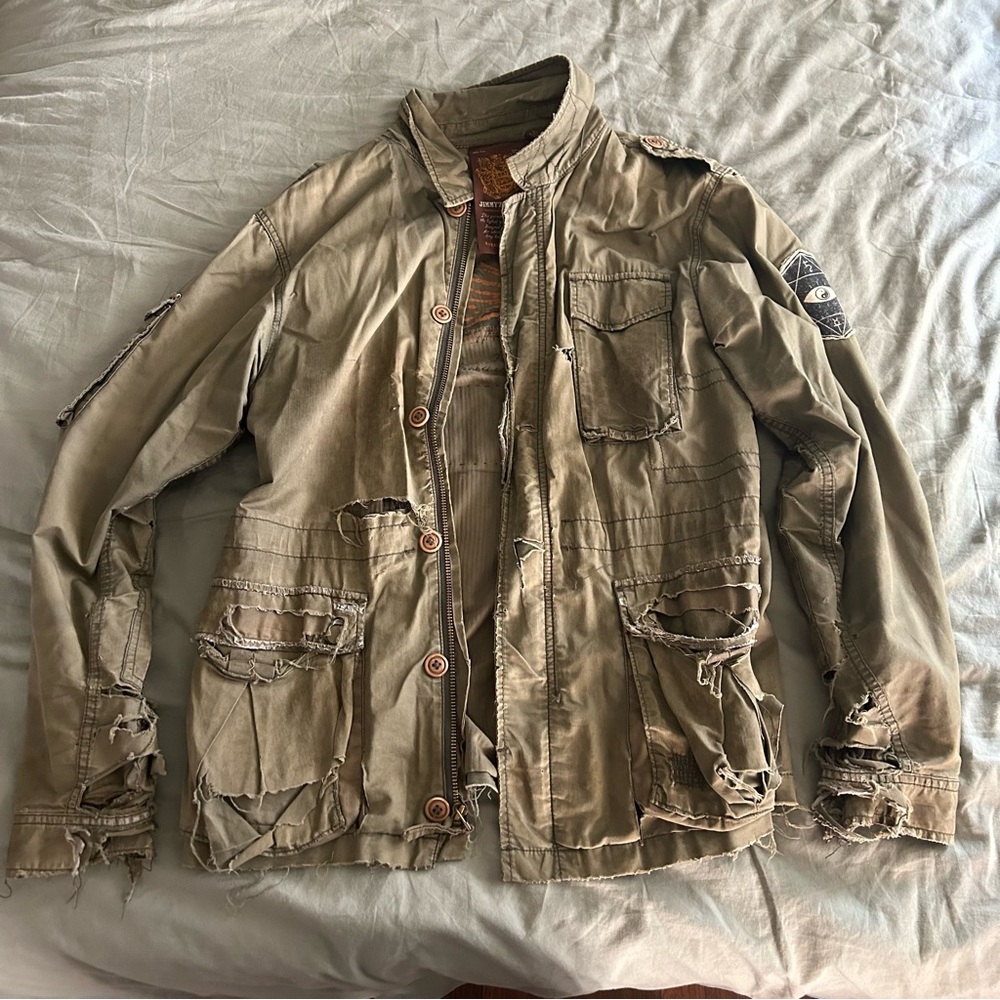 Men's Distressed Khaki Jacket